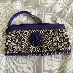 Vera‎ Bradley Frill Small Clutch Simply Violet Purple Vinyl
